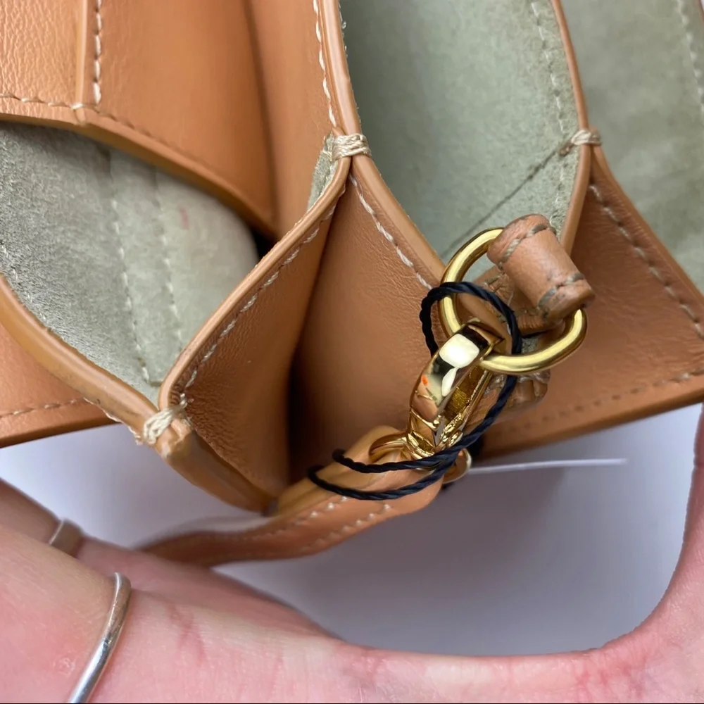Chloe Tan Leather Mini Drew Bijou Crossbody Gold Chain Shoulder Bag - Picture 11 of 16